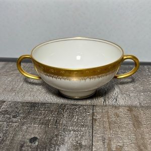 Vintage Limoges J P Bone China White Gold Rim & Handles Sugar Bowl Made France